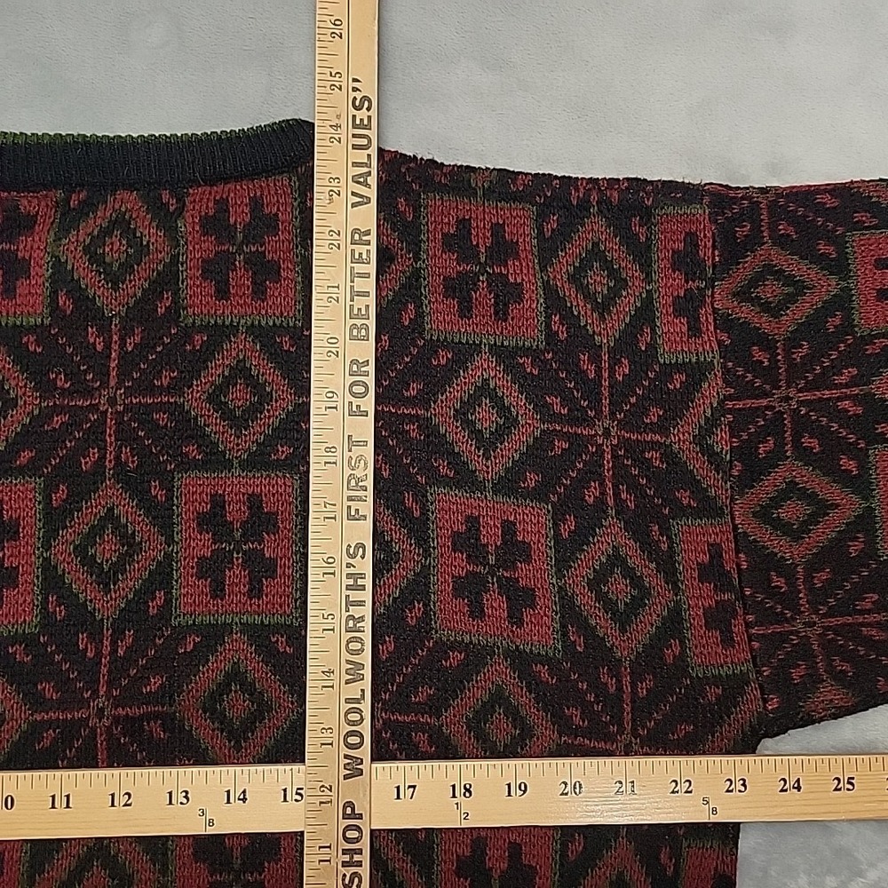 Saturdays Sweater Mens Large Multicolor Geometric Knit Crewneck Vintage 90s - Picture 6 of 6